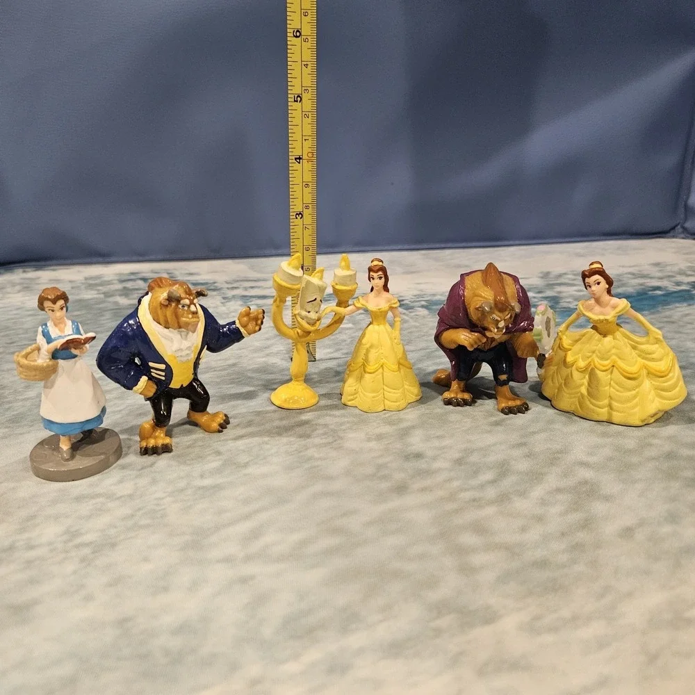 Vintage Disney Applause Beauty & The Beast PVC Figure Lot (6) Belle Beast Lumier